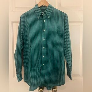 Brooks Brothers Shirt Men’s Medium Green Plaid Button down preppy